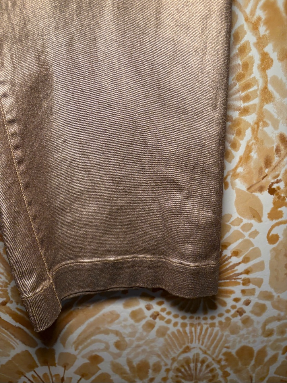 NWT Nurture Metallic Bronze Wide Leg Pants Coated Holiday Party - Picture 8 of 12